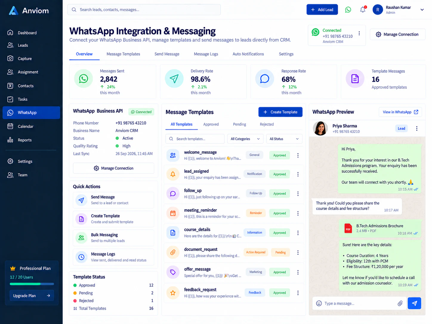 WhatsApp Business templates