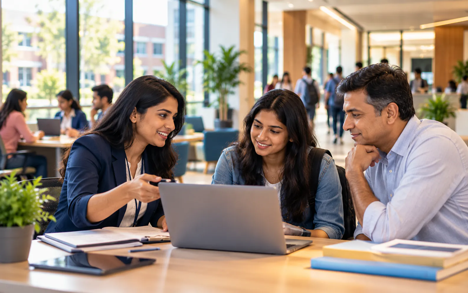 Admissions counsellor with a prospective student