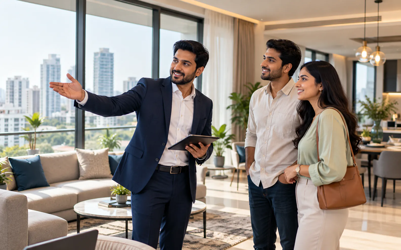 Sales executive on a property site visit